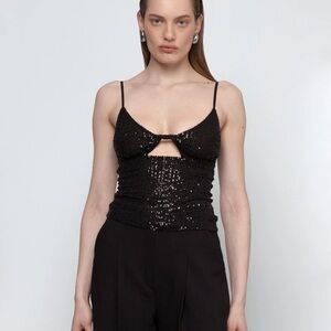 Esthé Sequin Twisted Cutout Top